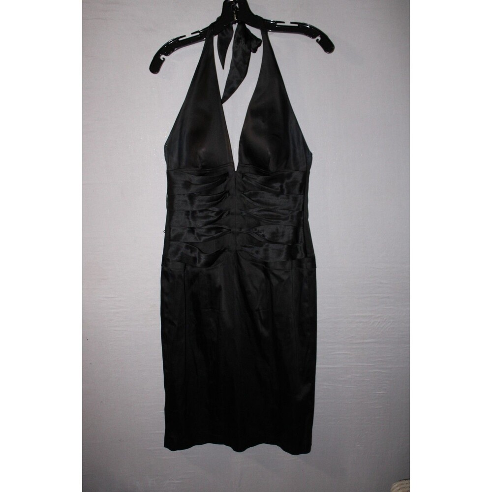 Vintage Cache Halter Dress Size 8 Silk Corset Bodycon Backless Y2K Casual